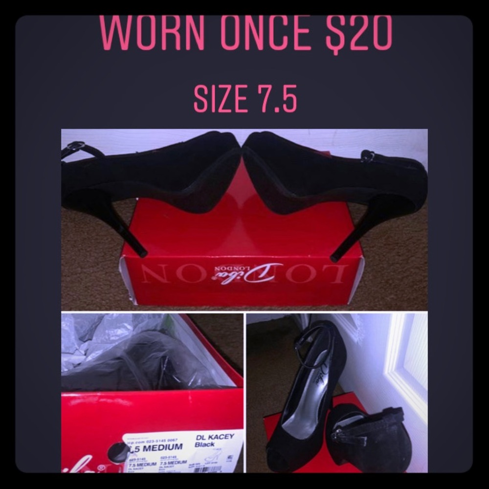 DIBA LONDON KACEY Black stiletto  size 7.5 MEDIUM